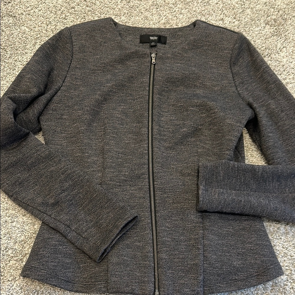 White House Black Market Charcoal Zip Blazer